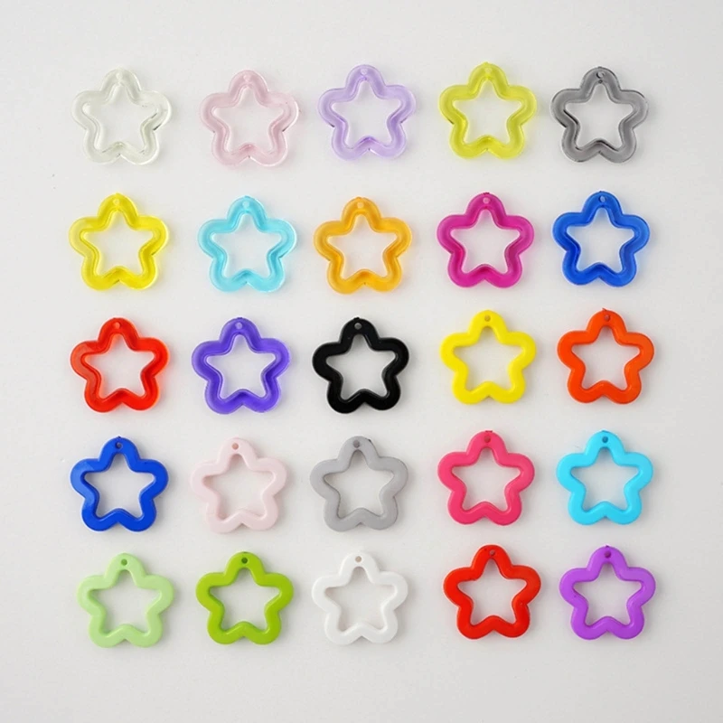 50 PCS Acryl Hohl Stern Charme Stern Anhänger Hohl Stern Schmuck Machen Zubehör Schmuck Teil für DIY Schmuck Dropship