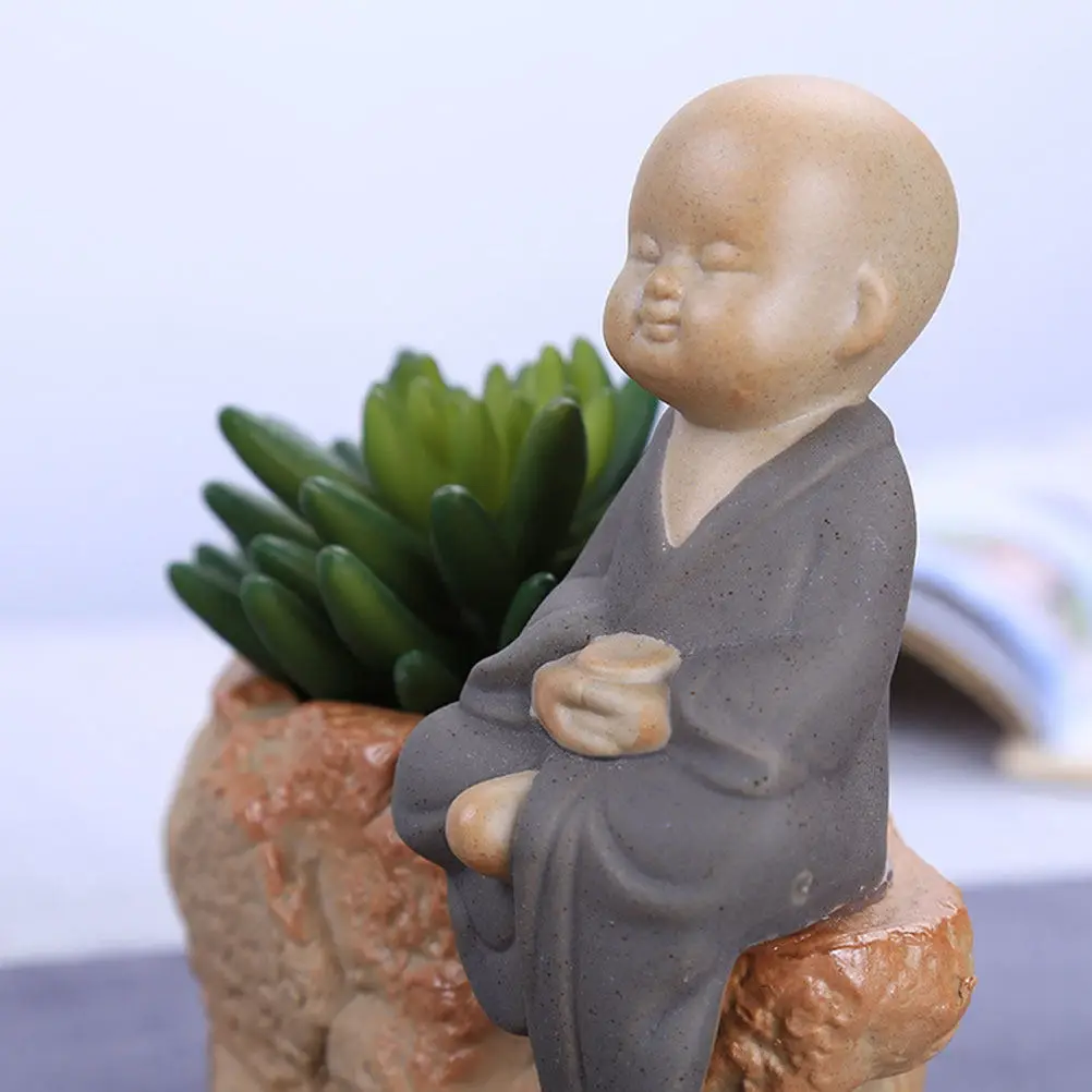 

1 шт. серый керамический цветочный горшок, креативный контейнер для суккулентов, садовый цветочный горшок для дома и офиса