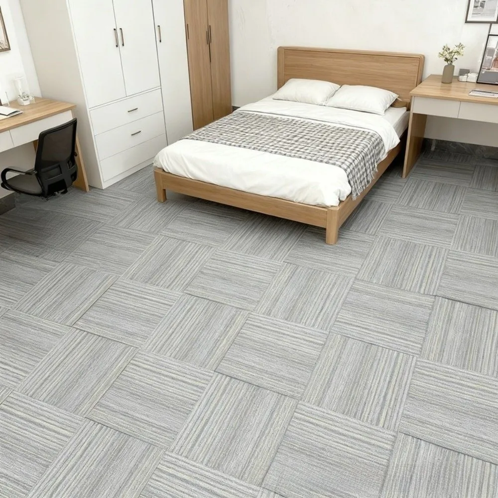 Imitation Carpet Texture PVC Floor Tile Self Adhesive Wear Resistant Floor Cover Anti Slip Waterproof Vinyl Floor Sticker