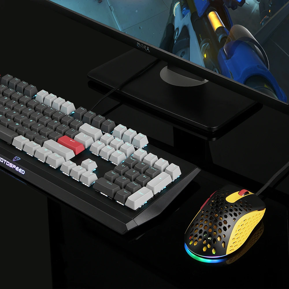 Mouse cablato Motospeed V100 Mouse ergonomico per computer Mouse da gioco con trasmissione ad alta velocità con sensore ottico di precisione 6400 DPI