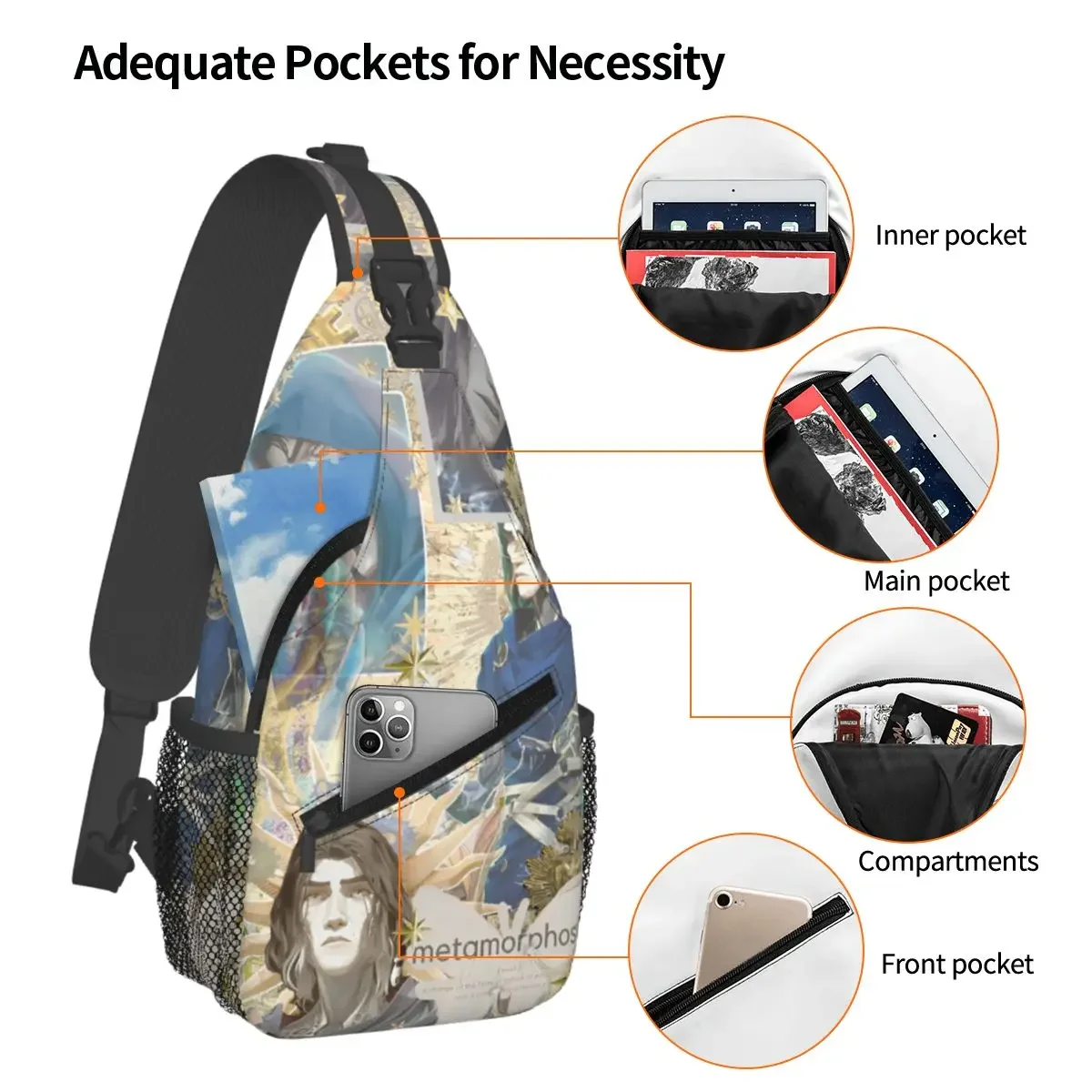 Arcane Viktor Game Anime Jesus Small Sling Bag Chest Crossbody Shoulder Backpack Outdoor Hiking Daypacks Cartoon Glorious Cool