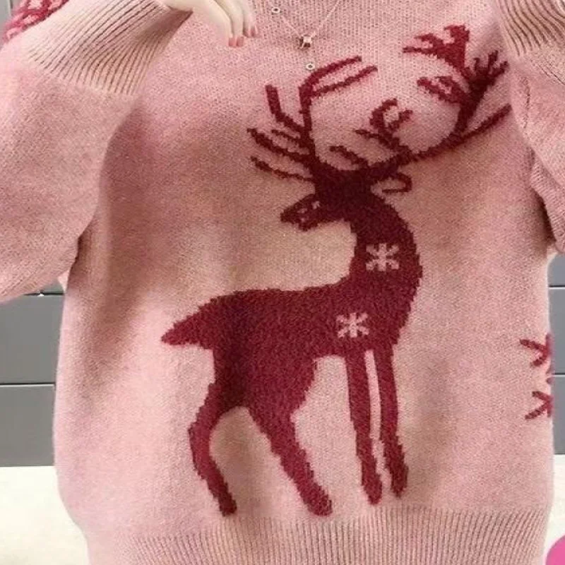 Kawaii فتاة الموضة فتاة الجولة الرقبة سترة تريكو الخريف والشتاء طالب الكرتون ملابس النساء غير رسمية الدفء نمط جديد #2