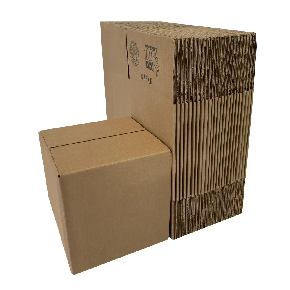 25 Pack 6x6x6 Inches Corrugated Cardboard Box Small Shipping Cube Boxes for Mailing Packing Moving Storage view 7