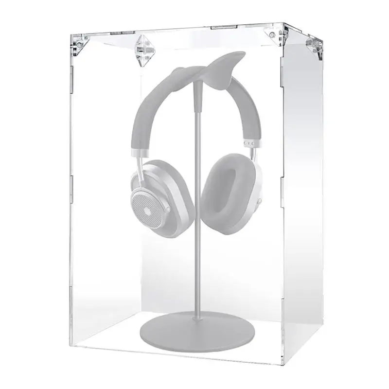 Display Box For Headphones Earphones Acrylic Model Assemble Cube Stand Earbuds Display Case Stand For Tabletop Den Living For