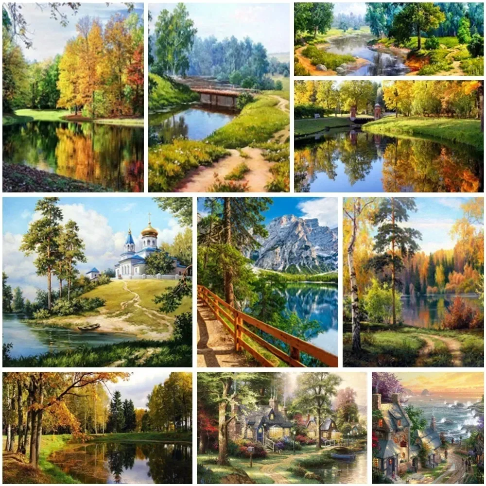 

589688 Nature Landscape Paint By Numbers Custom Crafts Kits For Adults Decoration Home Personalized Gift Ideas Dropshipping HOT