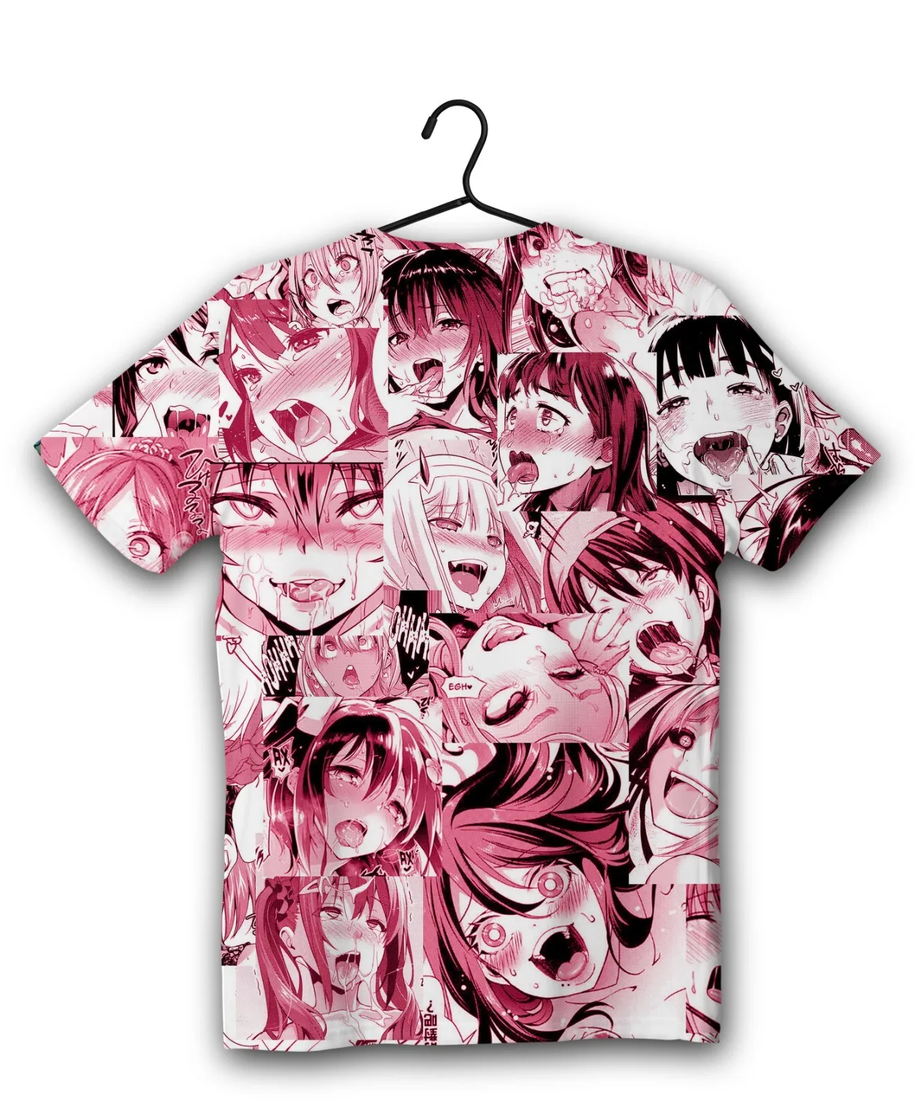

2025 New Anime-Inspired Red Girl Print T-Shirt Japanese Harajuku Style Casual Tee for Men