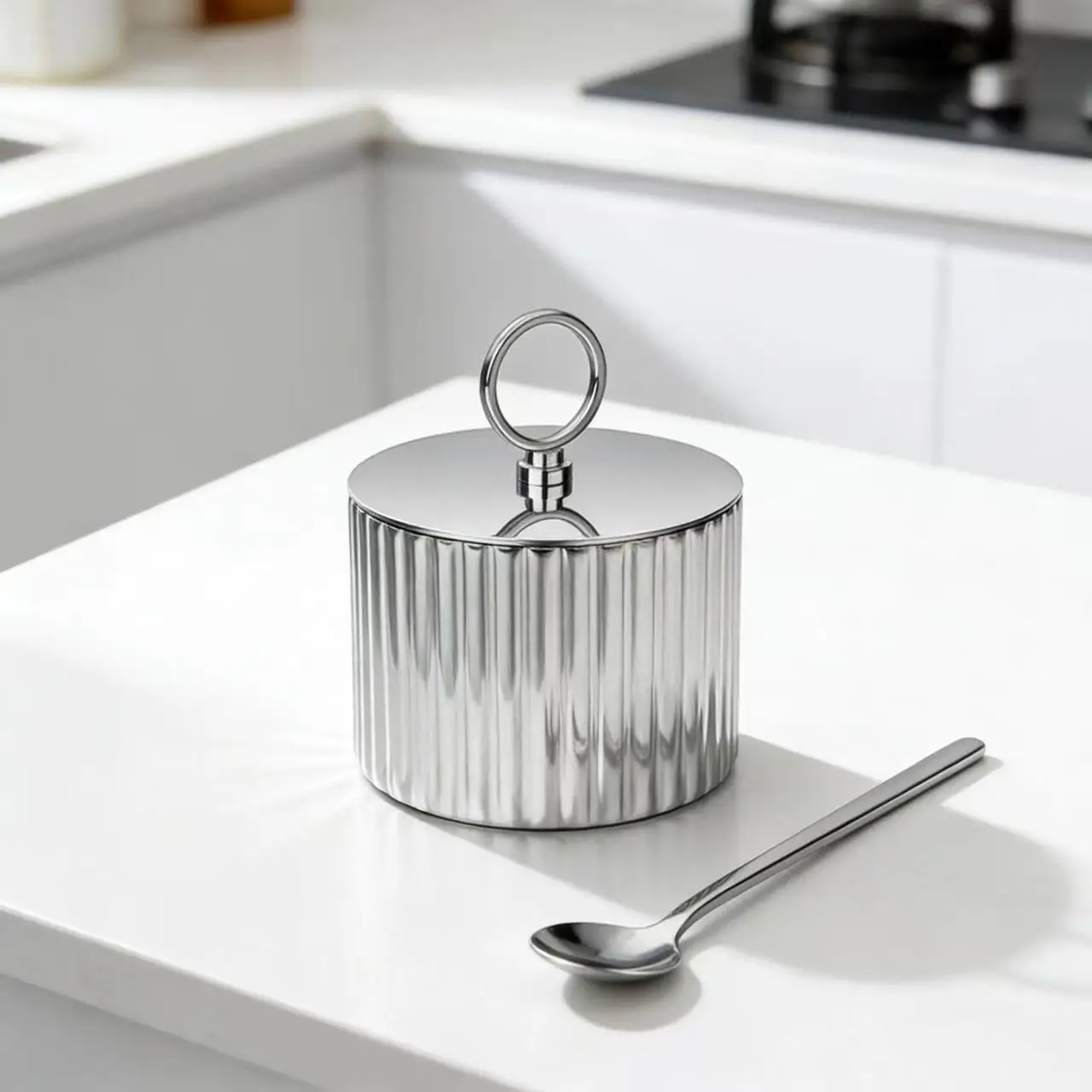

DSA light luxury stainless steel seasoning tank kitchen home decoration model house ornament housewarming gift set