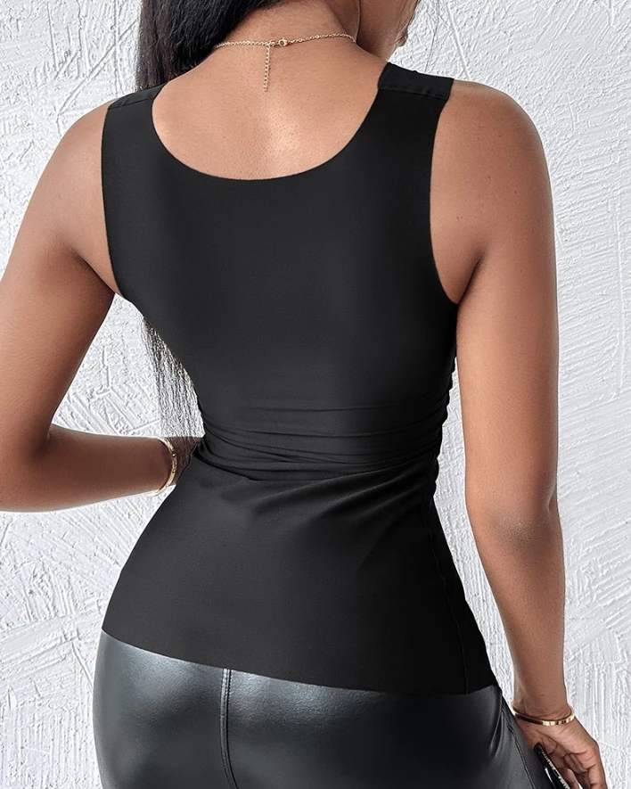 Women's Sling 2025 Spring Summer Latest U Neck Built In Bra Tank High Stress Sleeveless Slim Fit Tops Camisole Tank Top Vest