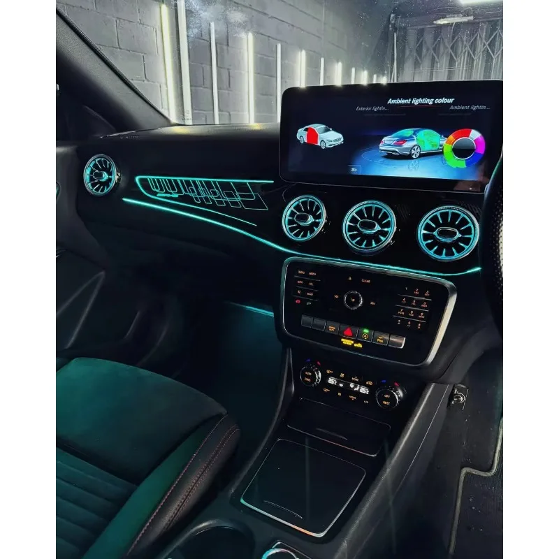 RHD W117 CLA GLA Dynamic LED Lamp, 64 Color Interior Ambient Light Right Hand Drive Compact Car Interior Upgrade Kits