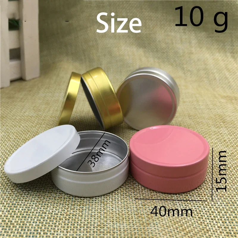 10 g leeres Aluminiumglas, 10 ml, Pillenkapsel, Lippenbalsam, Batom-Creme, nachfüllbare Verpackung, Kosmetik, Probenflaschen, 100 Stück