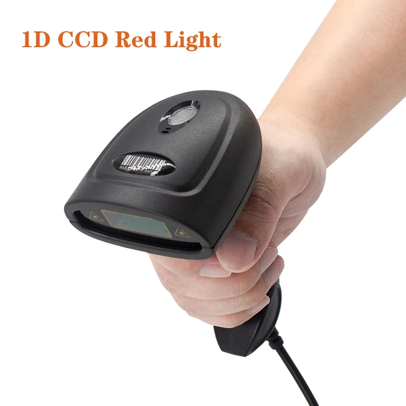 1D Barcode Scanner Handheld Red Light CCD/Laser Bar code Reader Receipt Portable USB Wired for Store Inventory POS Terminal