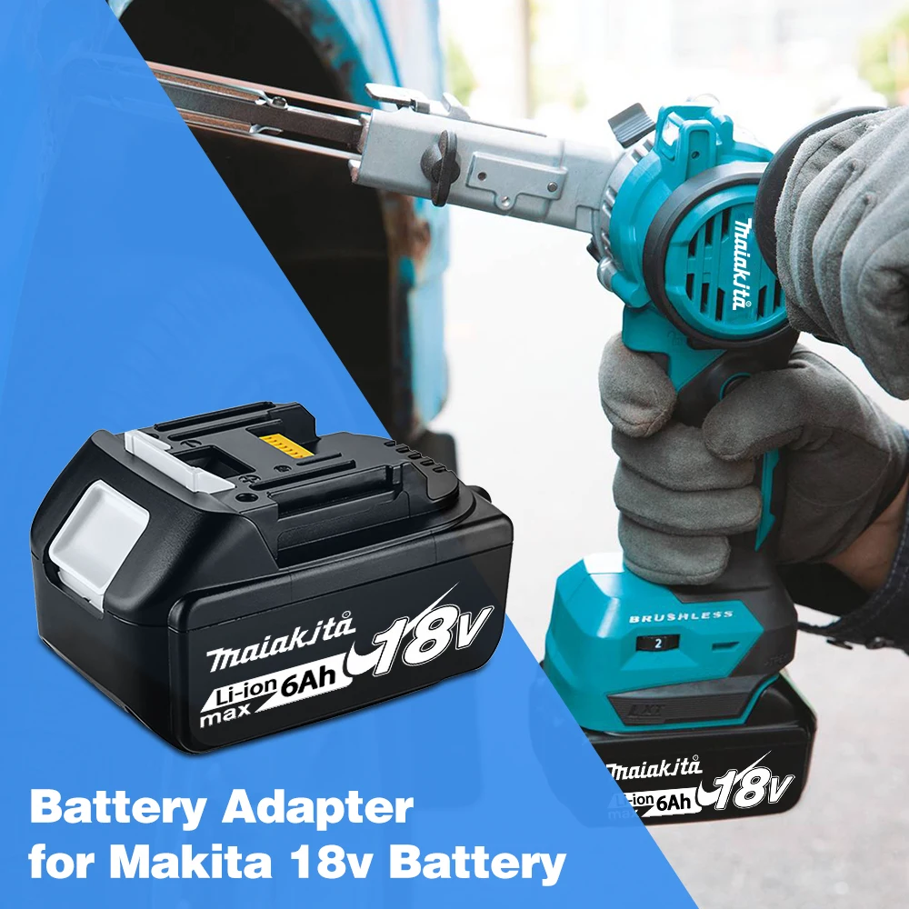 بطارية maiakjta أصلية 100%، بطارية قابلة لإعادة الشحن 18 فولت 6.0 أمبير في الساعة، تحل محل بطارية أداة الطاقة maiakjta BL1830BL1840BL1850BL1860B