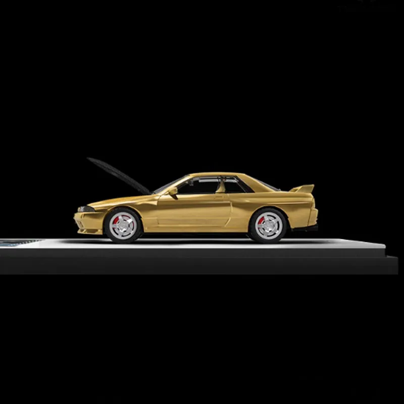 Diecast escala 1:64 Nissan Gtr32 Gold TM 644106   Modelo de coche de juguete de aleación de simulación, decoración coleccionable, decoración de escena