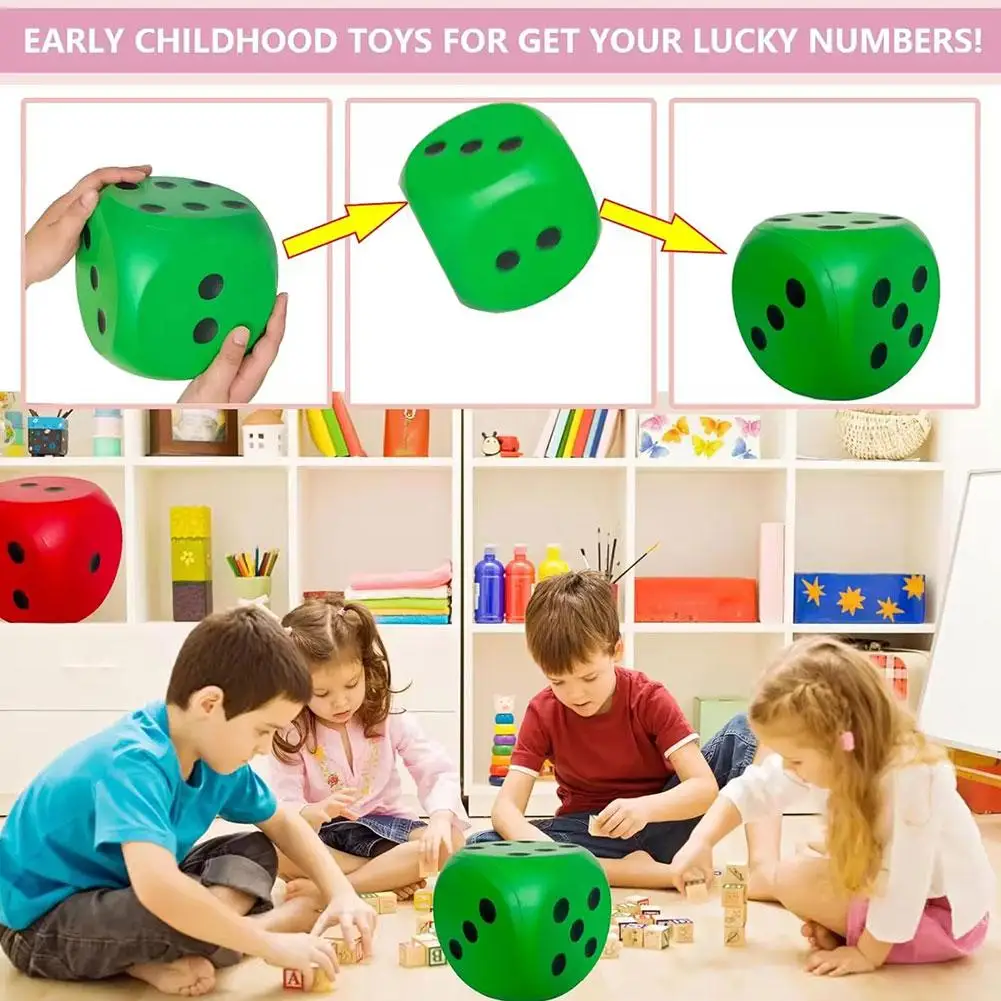 6cm Large Foam Dices Soft Six Sided Dices Kids Counting Toy Learning Aids For Class Board Game Classroom Math Teaching