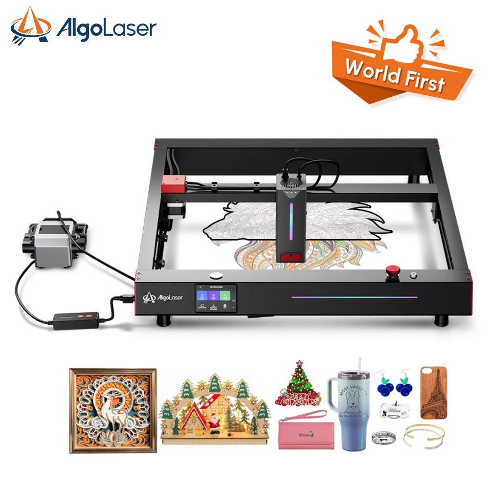 40W Laser Engraver Machine with Air Assist and Rotary Roller High Speed Laser Engraver and Cutter Machine for Cylindrical Object