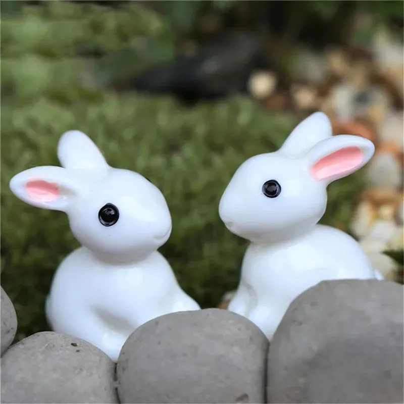 2 Pieces of Mini Rabbit, Hedgehog, Turtle Accessories, Mini Dolls, Plant Pots, Fairy Garden Decorations, Fairy Garden Supplies