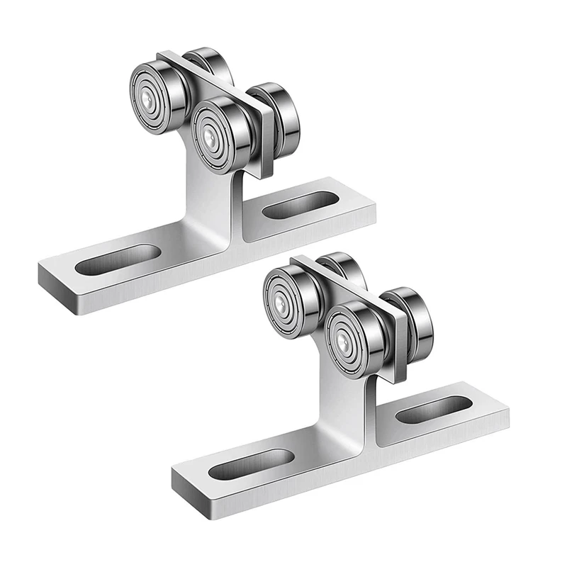 2 PCS 4 Wheel Trolley Assembly Silver Bearing Assembly For 1-5/8In Wide And All 1-5/8In Or Tallers Strut Channel