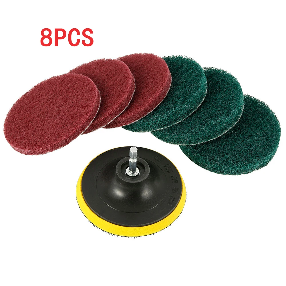 مجموعة فرش الحفر الكهربائية، أداة تنظيف كهربائية للبلاط والحمام والمطبخ والسيارة، وسادات تلميع للتنظيف العميق، مجموعة أدوات مكونة من 8 قطع #2