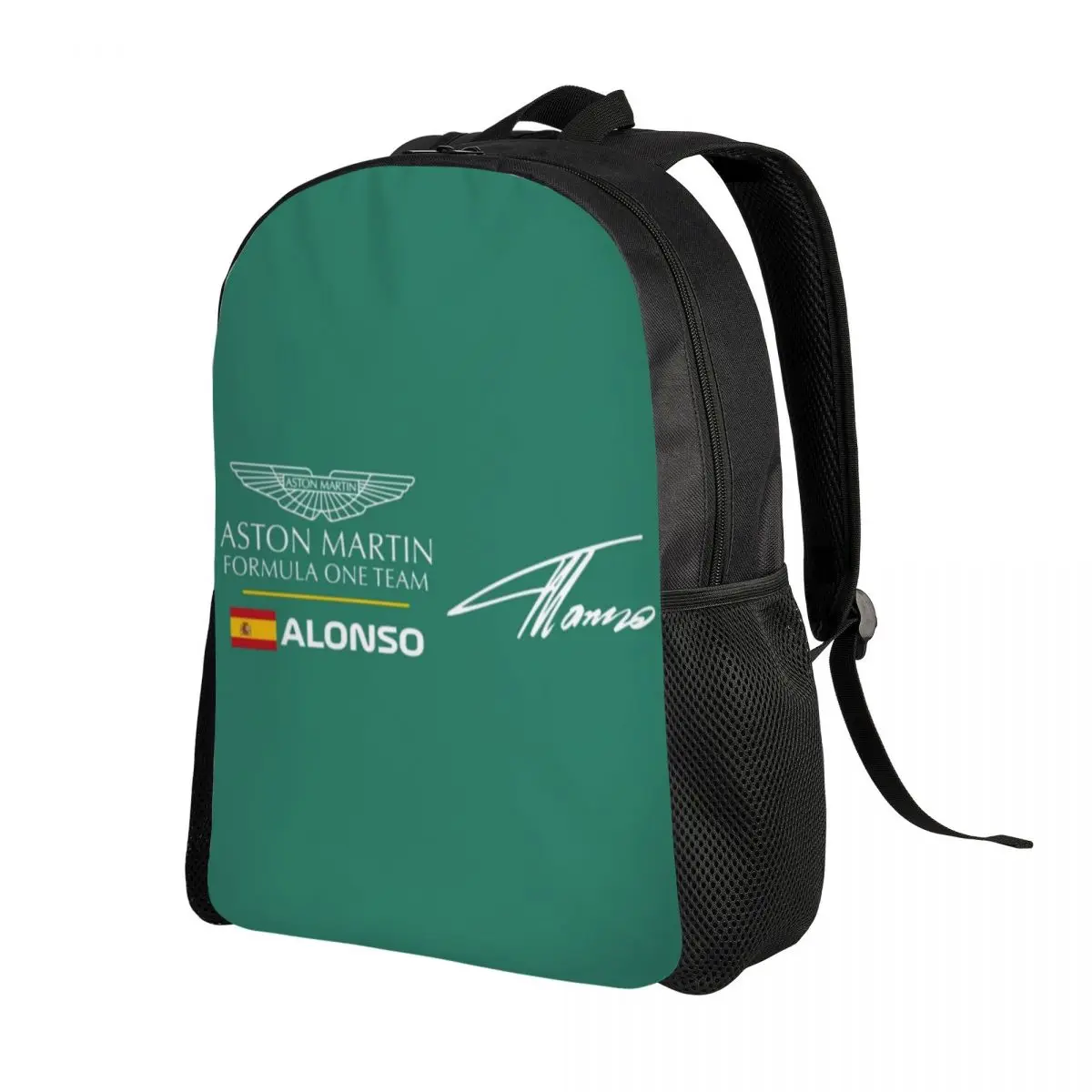 Custom 3D Printing Fernando Alonso 14 Backpack Aston Martin School College Travel Bags Men Women Bookbag Fits 15 Inch Laptop