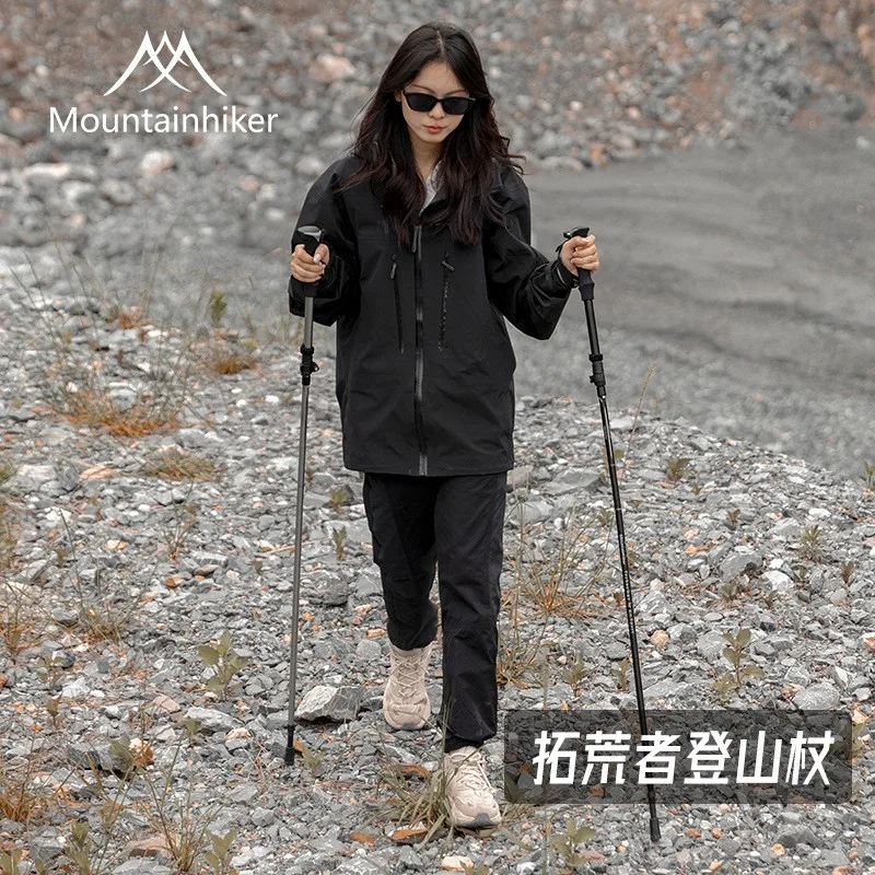 

Mountainhiker Telescoping Trekking Poles 7075 Aluminum Alloy Three-section Folding Lightweight Walking Sticks Climbing