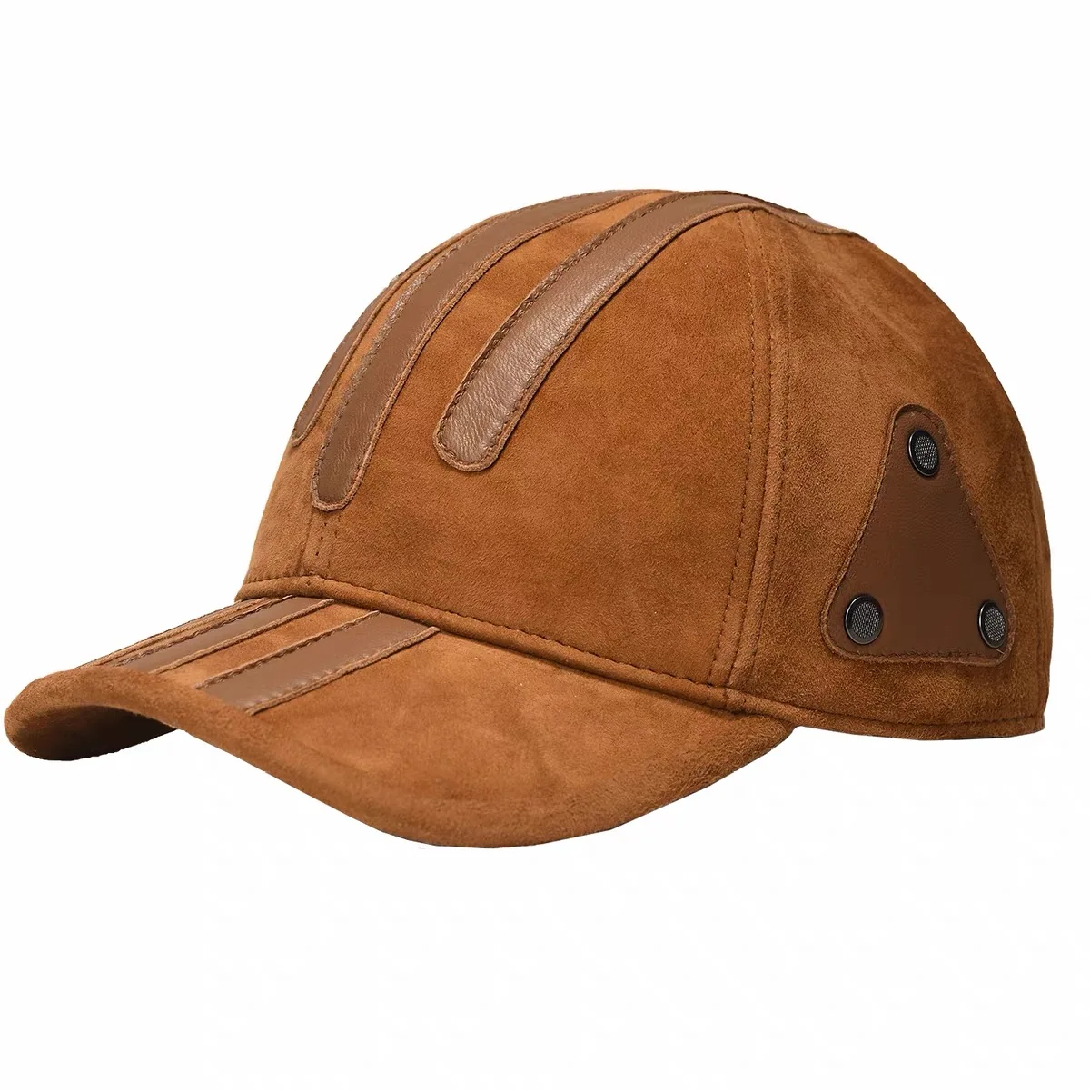 2026 Retro Fashion Men Suede Real Leather Baseball Caps Sheepskin Men Youth Duck Tongue Dad Hats Bombe Adjustable