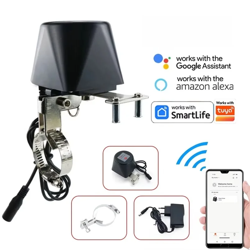 Smart Gas Valve WIFI Garden Water Shut Off Timer Irrigation Controller with Alexa Google Assistant for TUYA app