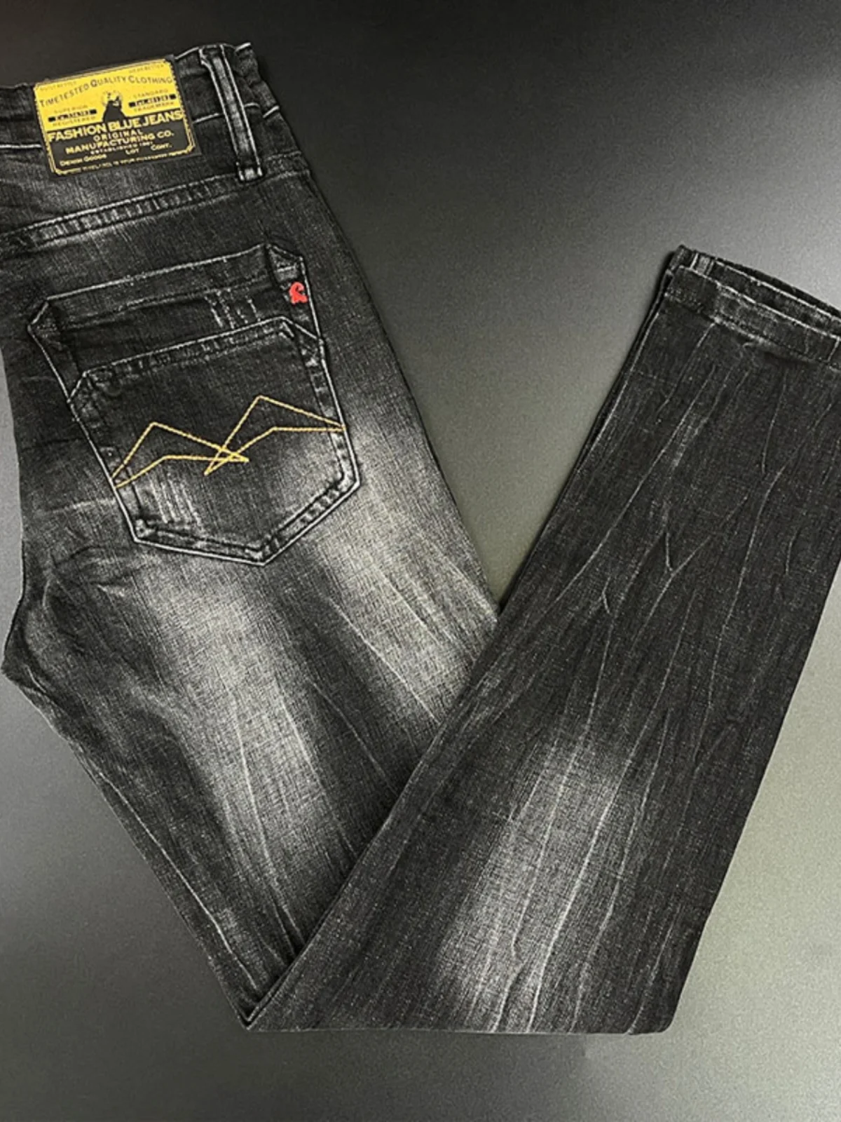 

Джинсы Bla Slim Fit для мужчин, молодежные, повседневные, универсальные, прямые, длинные брюки, осень-зима, высококачественный хлопок, стрейч-деним