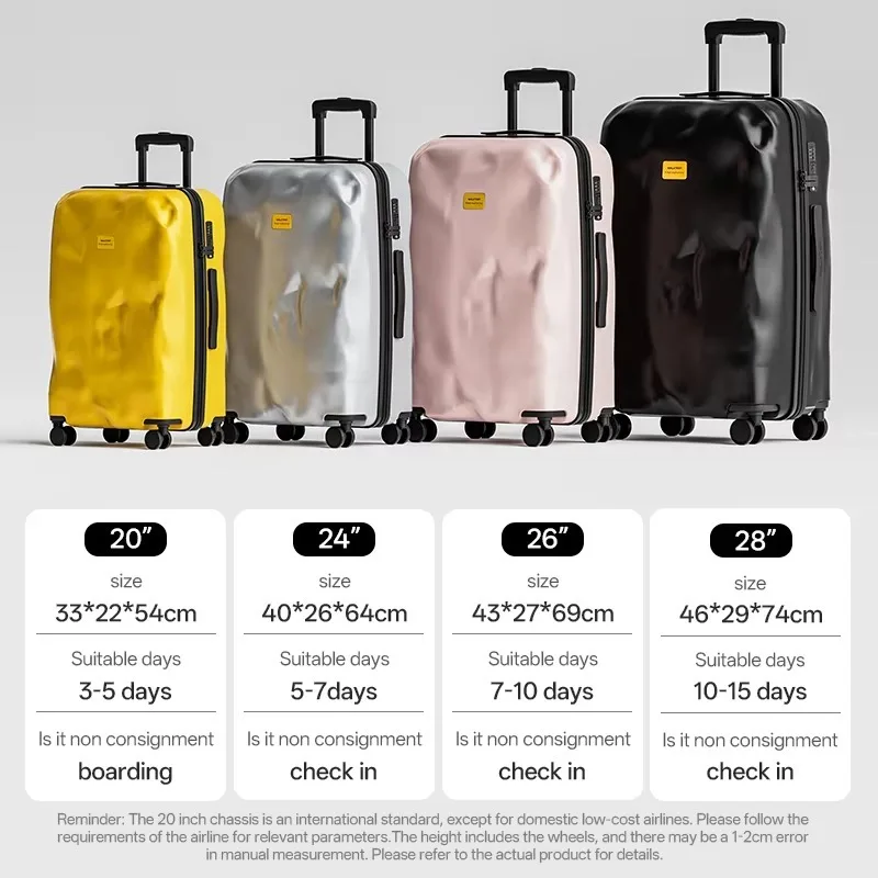 

Модный текстурированный чемодан унисекс с двойной взрывозащищенной молнией, устойчивым к давлению и ударам корпусом ПК