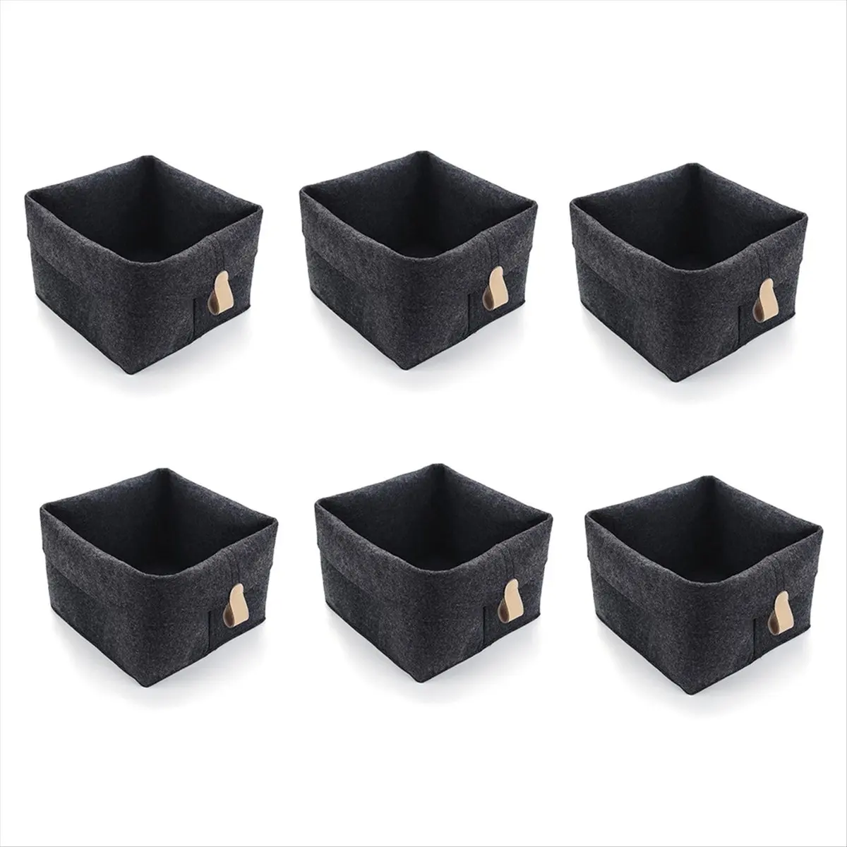 ABJS 6Pcs Storage Cubes Felt Fabric Cube Storage Bins Storage Bins with Hanging Ring Foldable Cube Baskets