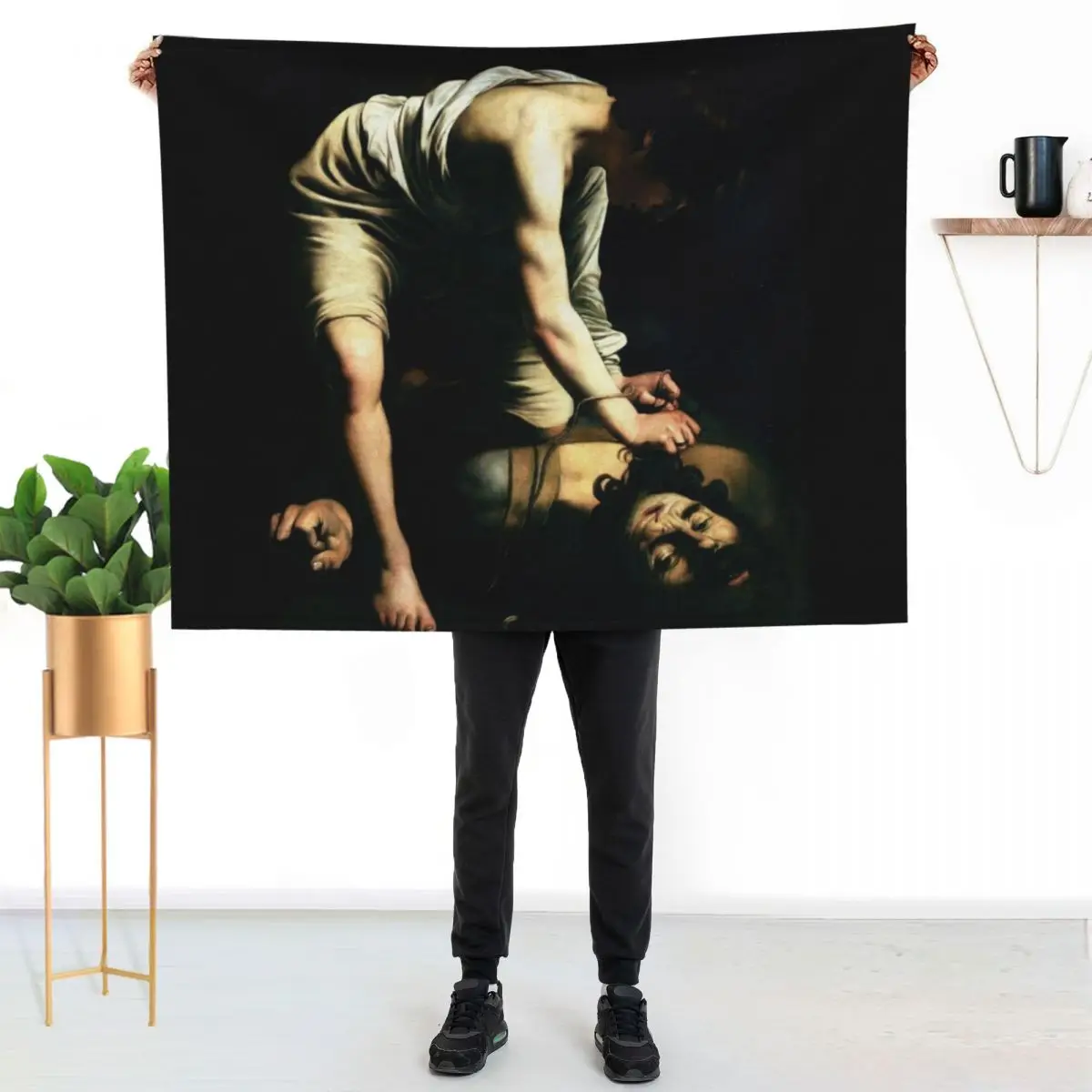

High Res Caravaggio David And Goliath 1600 Throw Blanket Reusable Durable Soft Blanket for All Seasons
