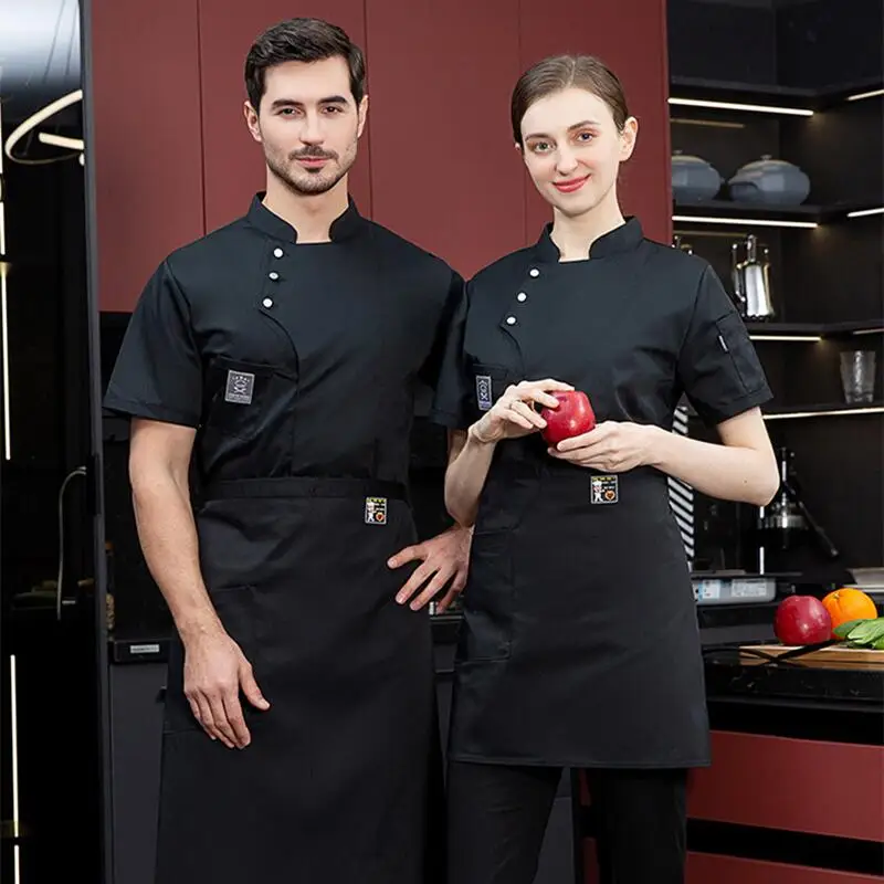 Custom Logo Short Sleeve Chef Uniforms Kitchen Uniforms Hotel Chef Uniforms Waiters Workwear Professional Uniforms BakingClothes