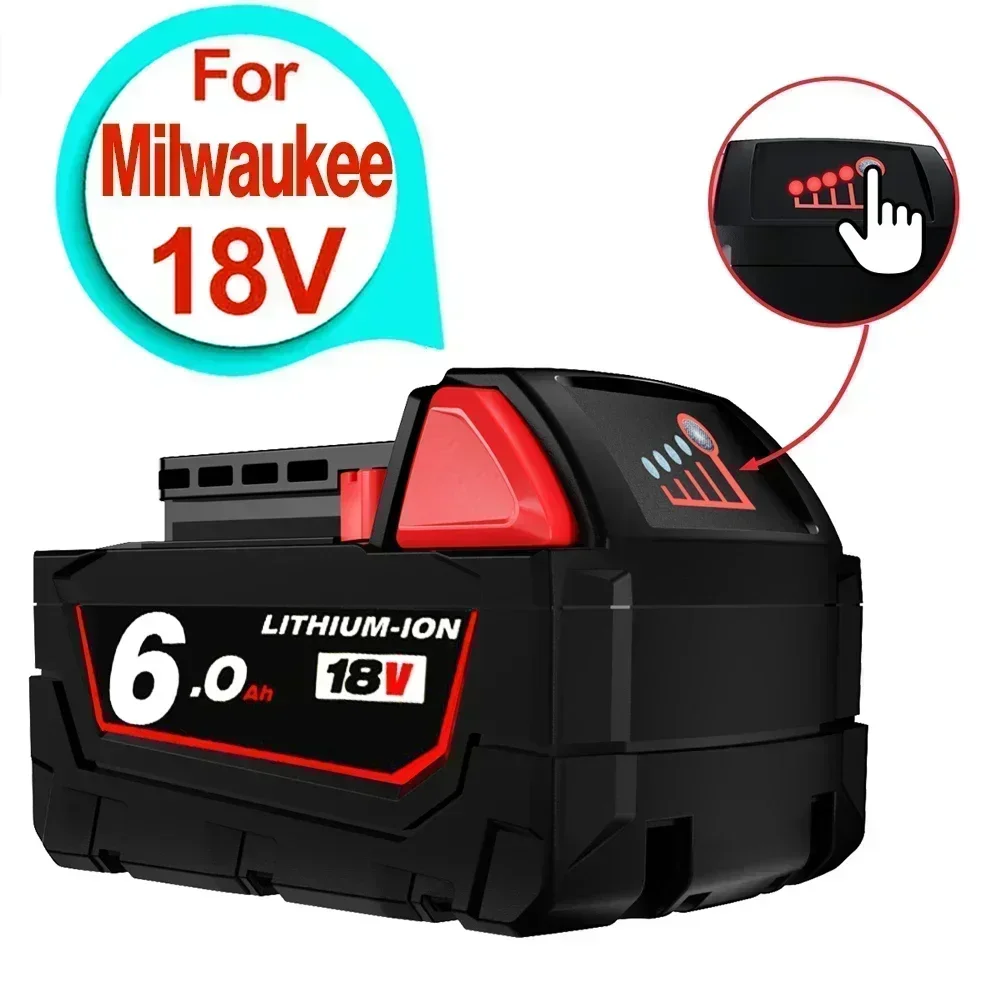 

GO Rechargeable Batteries For Milwaukee M18B5 XC Lithium ION Battery 18v 9.0/6.0/12.0Ah battery charger For Milwaukee M18 12V~18