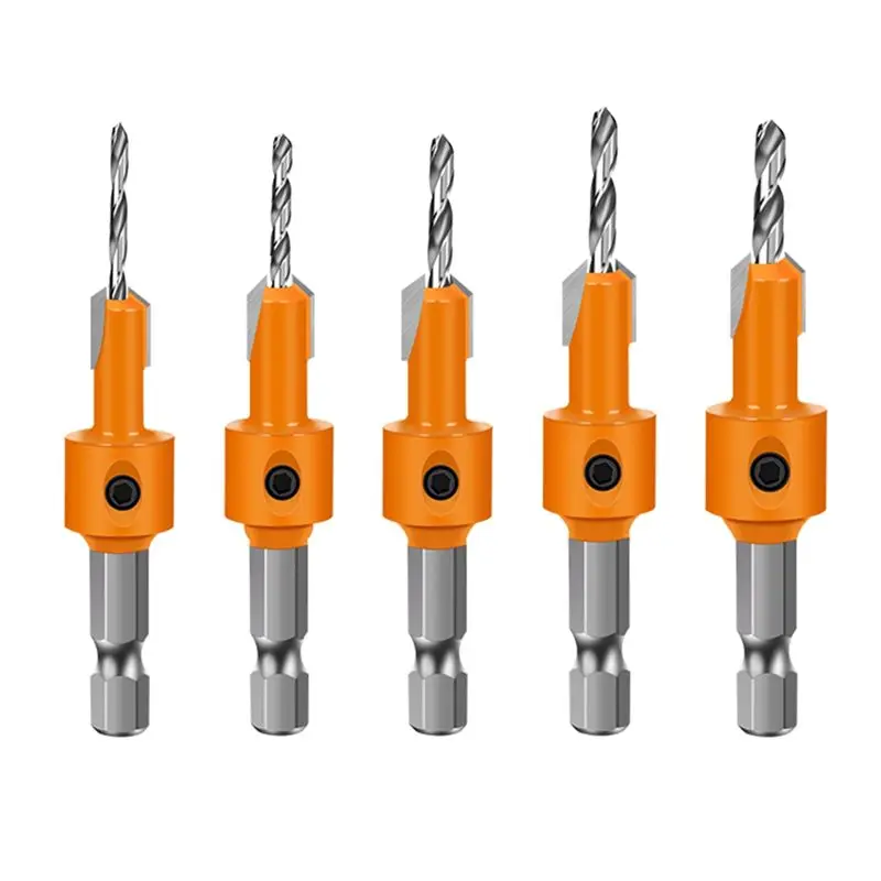 

Набор фрез ABIY, 5 шт., 8 мм, HSS, для обработки дерева, зенковка, экстрактор для винтов, для демонтажа, для фрезерования дерева, 2.5-3.5 мм