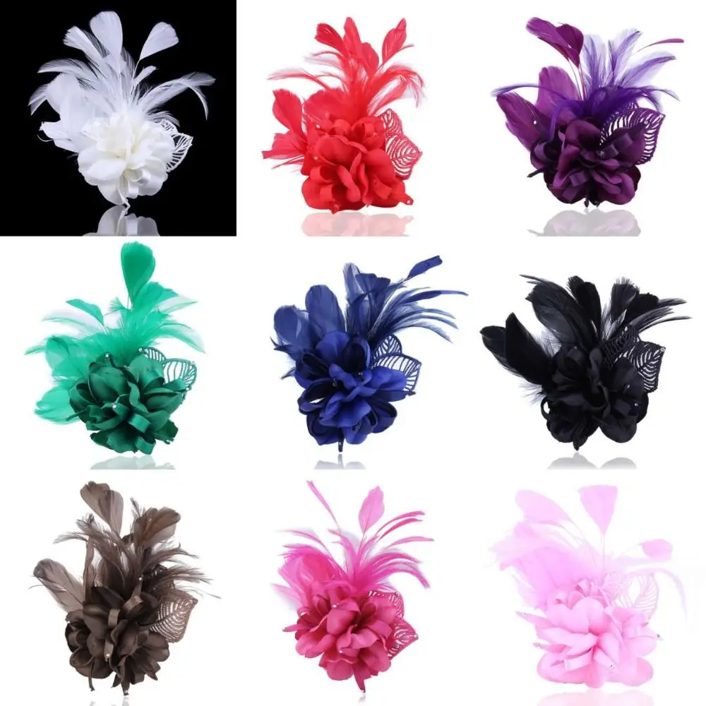 Элегантная изысканная ткань, модные украшения из перьевого сплава, свадебные украшения, винтажная брошь, брошь в корейском стиле, женская брошь с цветком