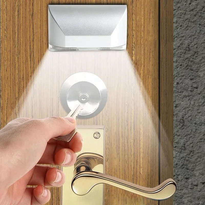 LED Door Lock Lamp Motion Sensor Intelligent Detector Lamp Keyhole Kitchen Stairway Cabinet Light Home Wall Lamp