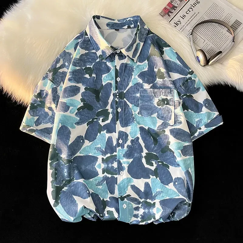 Hawaiian Beach Shirt 3D Printed Man/Women Casual Fashion Short Sleeves Shirts Button Lapel Streetwear Oversized Unisex Clothing