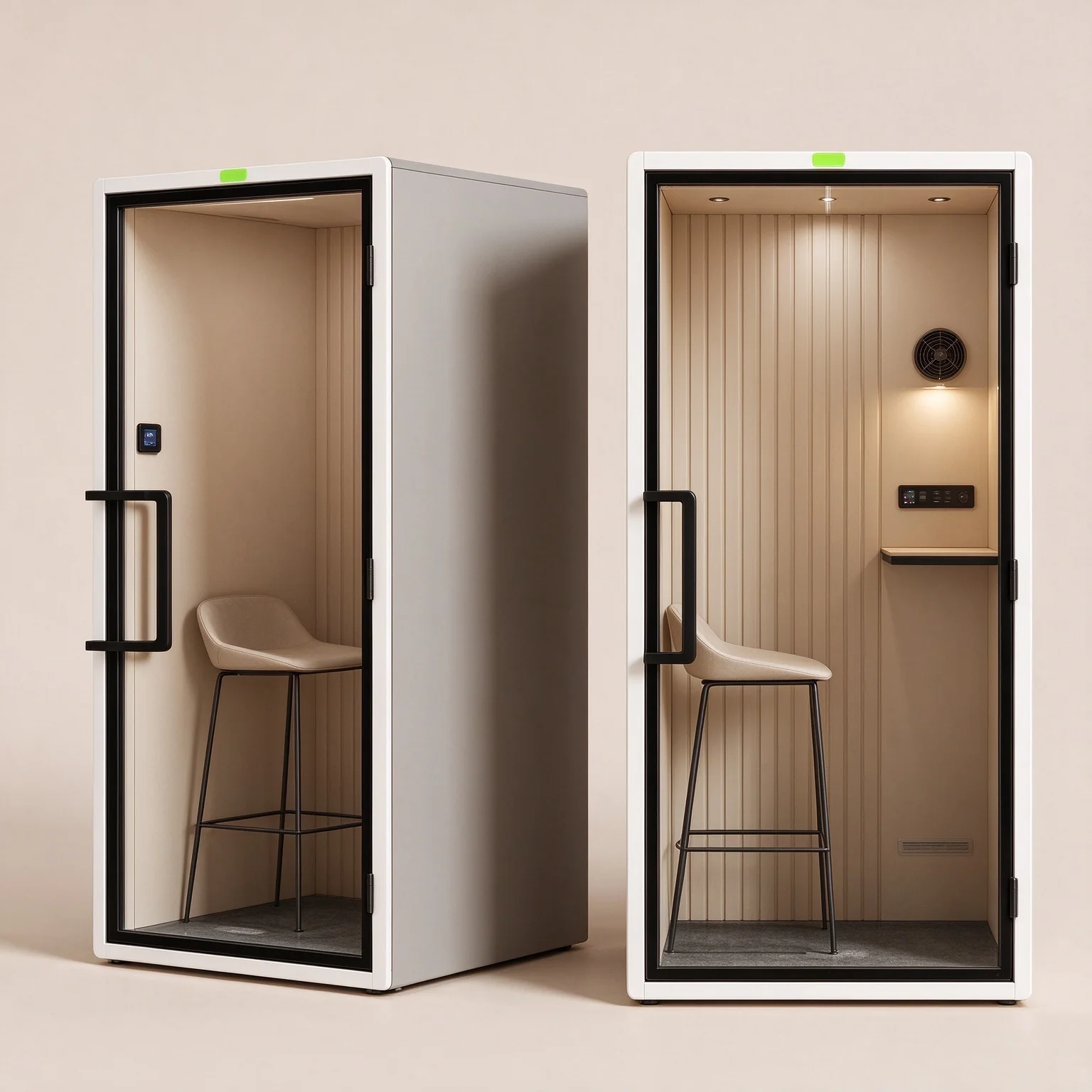 Phone Acoustic Booth Aluminum Frame Enclosed Sound Cabin With Fresh Air System For Shared Office Telephone Call