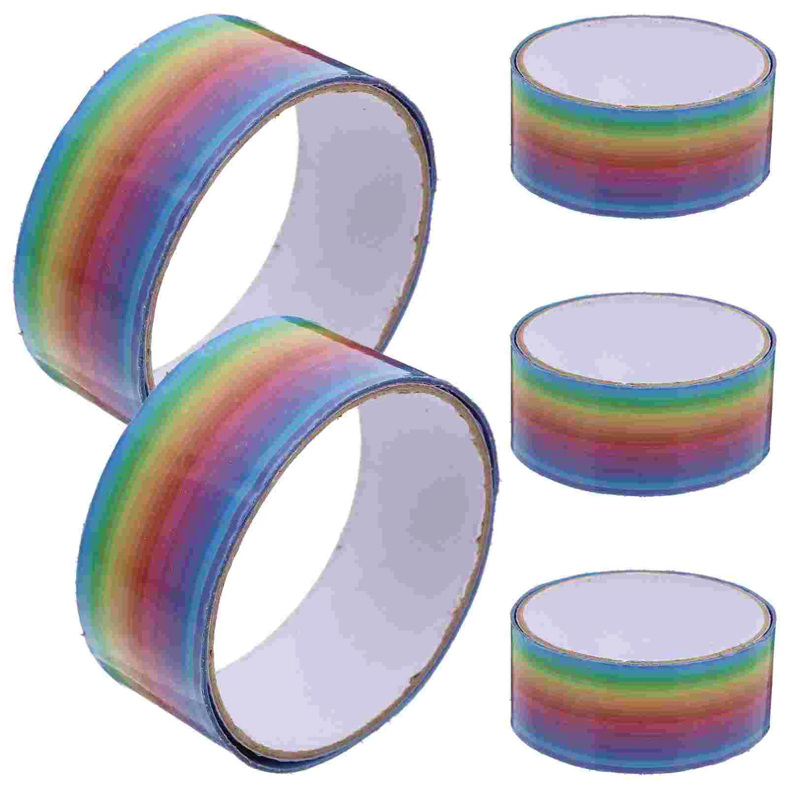 5 rollos de cinta de bolas, conducto colorido para etiquetar cintas adhesivas enrollables