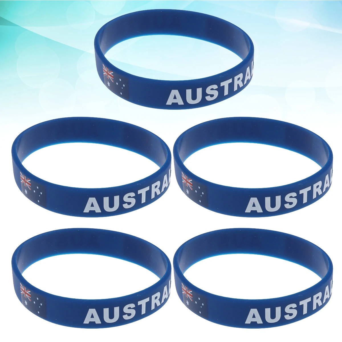 

5 Pcs Silicone Bracelet Australian Wristband Country Flag Banner Printed Team Braceleta Bracelets Sports Playground