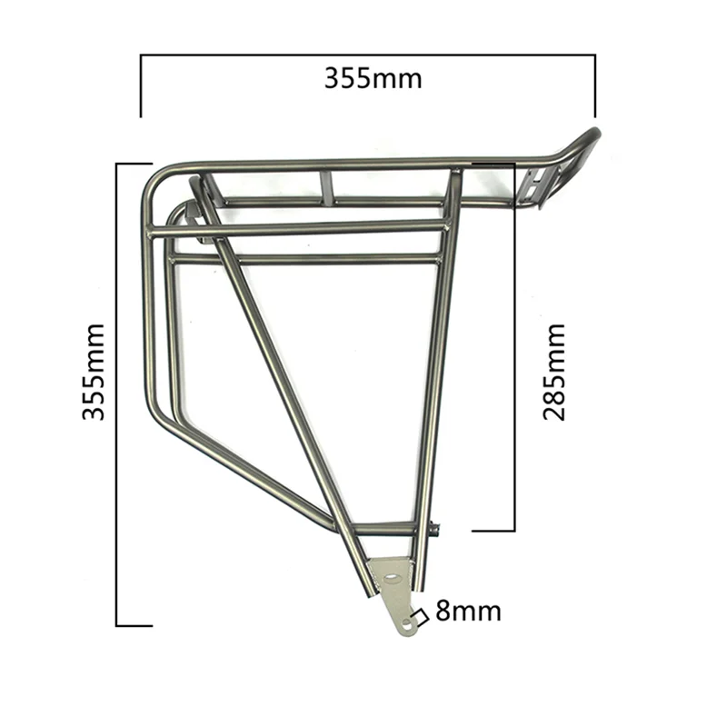 Rack traseiro de aço inoxidável para viagens de bicicleta, porta-bagagens, bolsa de transporte de bicicleta, cabide de carga, prateleiras traseiras, longa distância