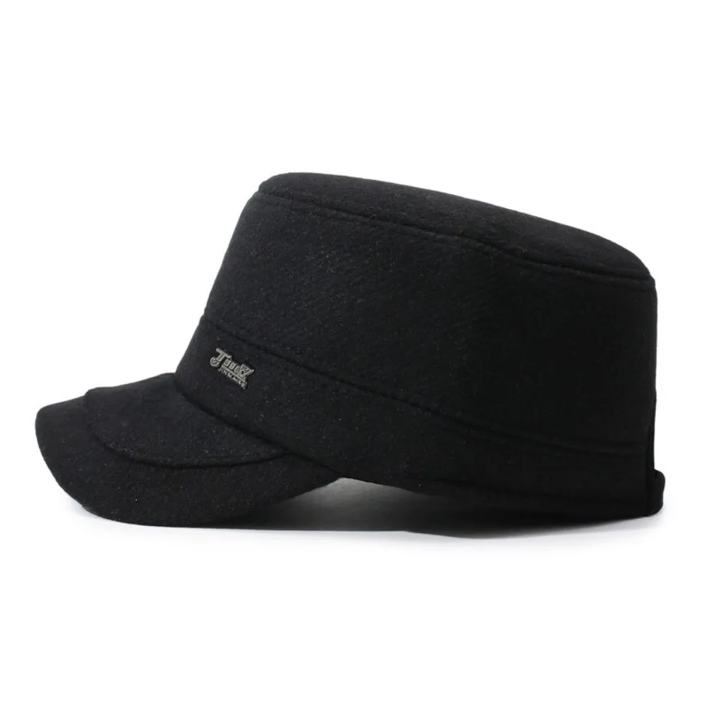 New Fleece Lined Men Flat Cap Cold Proof Thickened Gatsby Cap Cotton Fabric Ear Protection Dad Grandpa Hat Middle Aged Elder
