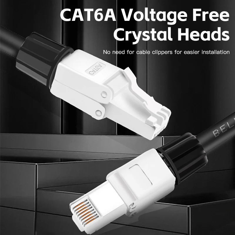 

CAT6A Tool free RJ45 connector Modular Plug No crimp tool Reusable Termination Plugs For Ethernet Cable
