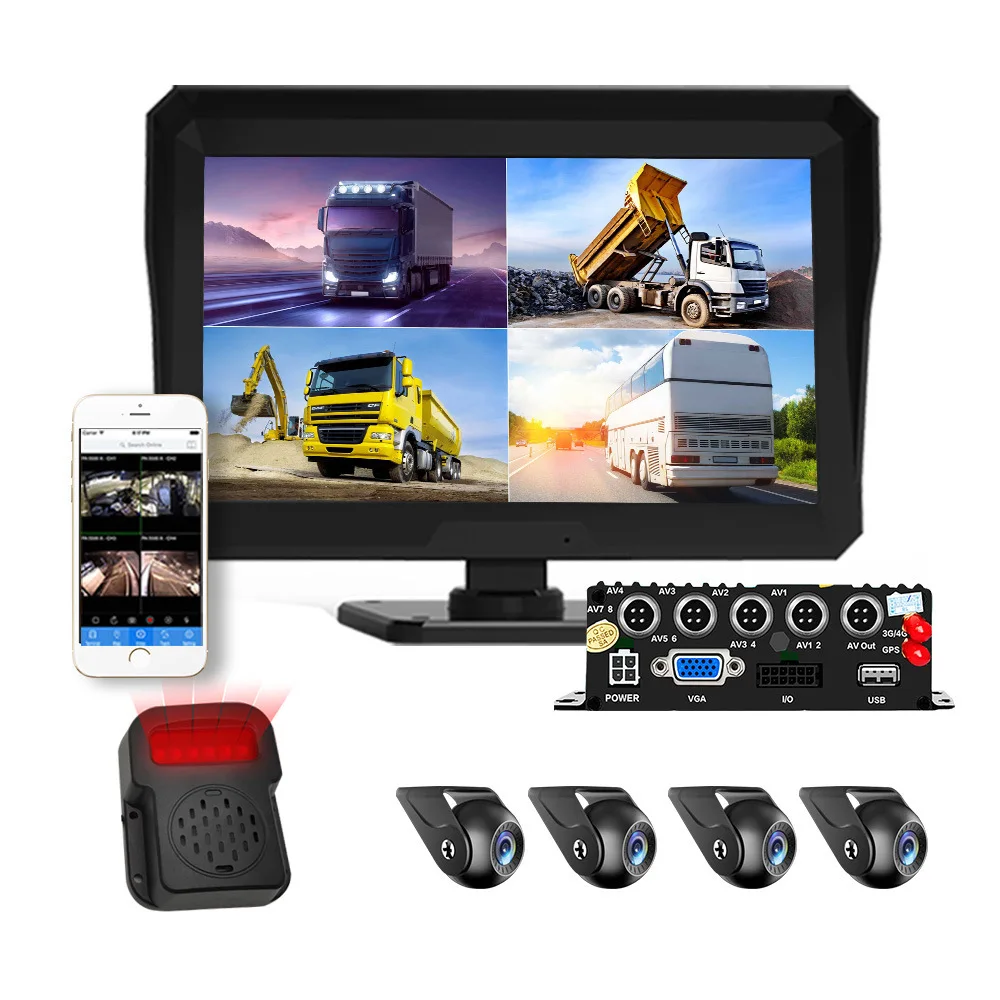 New 10-Inch Dual-Channel 24V HD Truck Driving Recorder with Front and Rear Cross-Border Car Reversing Image