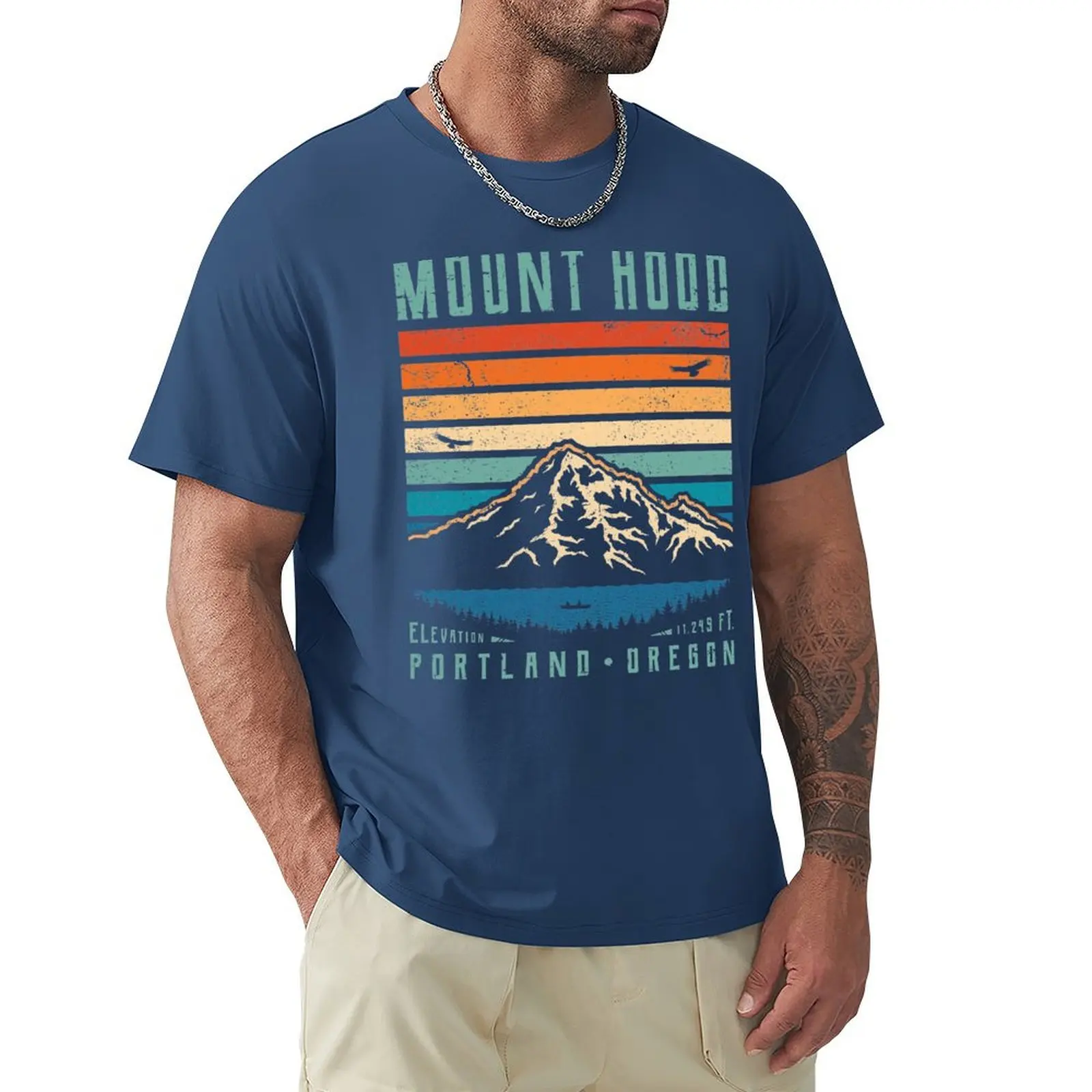 

Mt. Hood T-shirt tops Short sleeve tee black t-shirts for men