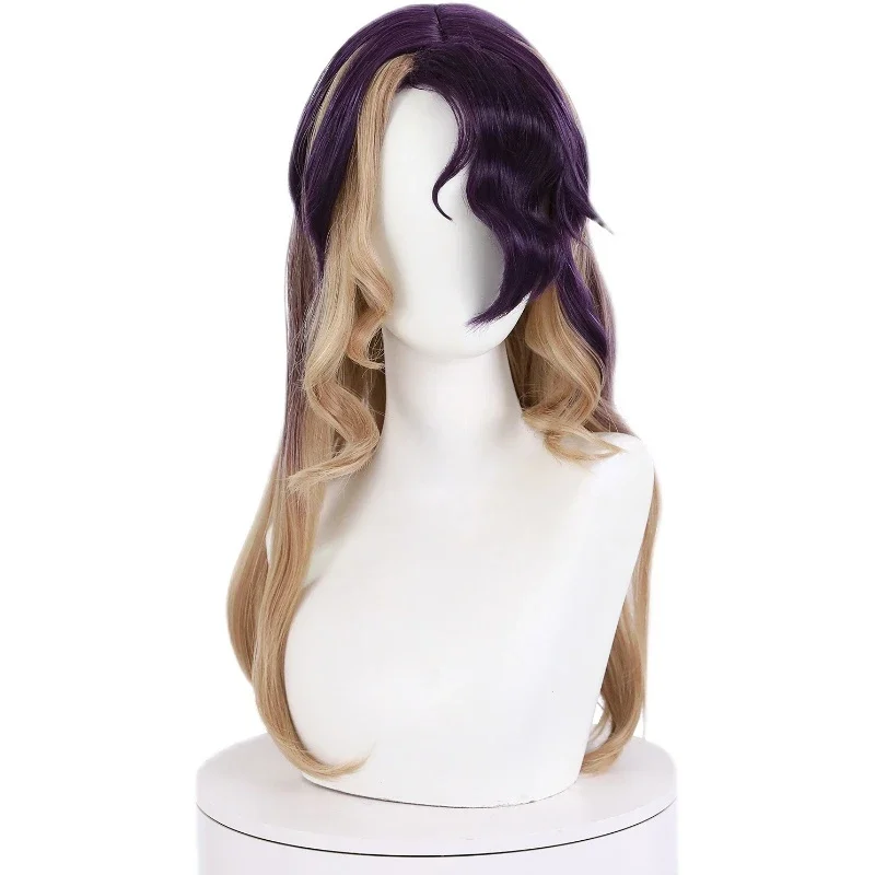 LoL Coven Ahri Cosplay Wig LoL Cosplay Ahri Wig Long Wavy Purple Mixed Brown Heat Resistant Synthetic Hair Pelucas Anime Wig