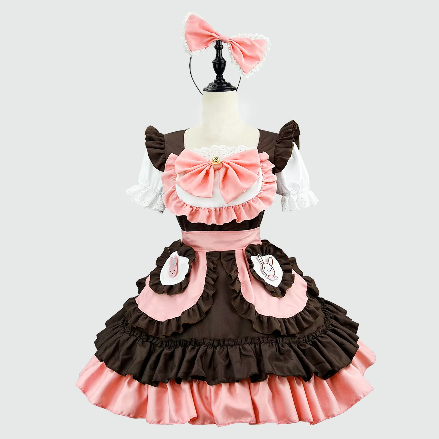 Robe de femme de chambre Lolita lapin mignon pour fille, olympiques de cosplay, robe de femme de chambre trempée pour serveuse, fête, olympiques de scène, S-5XL