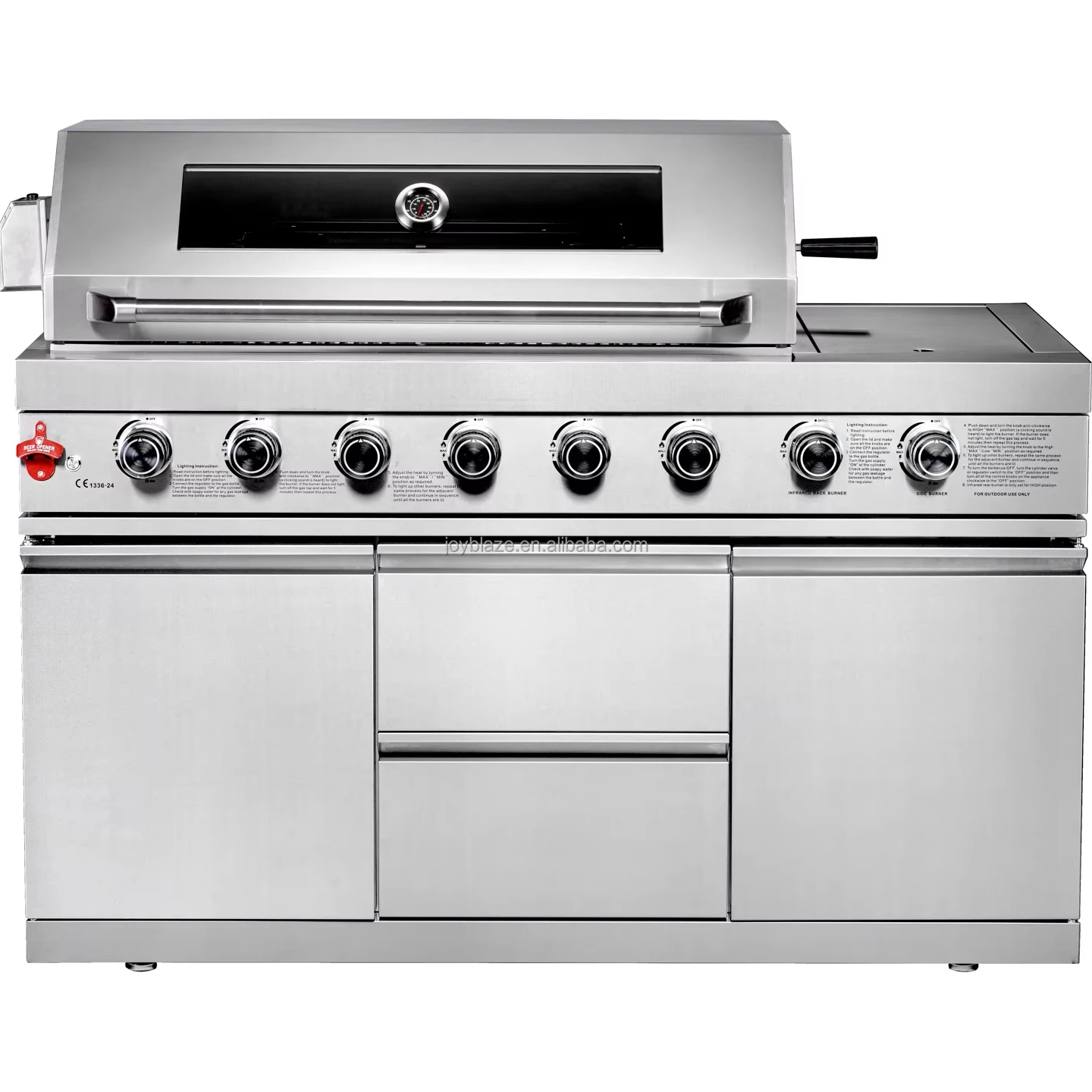 

Certified Home Barbecue Machine Modern 6+1+1 Burners High Quality 304 Stainless Steel Outdoor BBQ Gas Grill