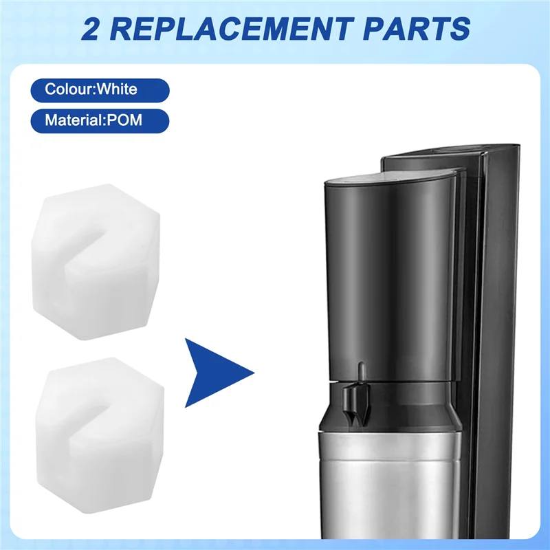 SANQ Sodastream Crystal 1.0 2.0 Nozzle Replacement Nuts Set Of Two, Quick-Fit CO2 Connector, Safe Gas Seal