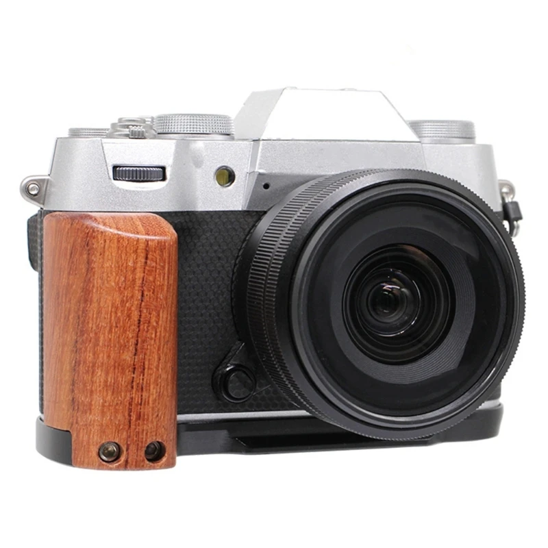 Lightweight Pearwood Camera Handgrip, L-Shape Handle for X T50, Quick Release Plate Perfect for Any Setting 1/4 Screw