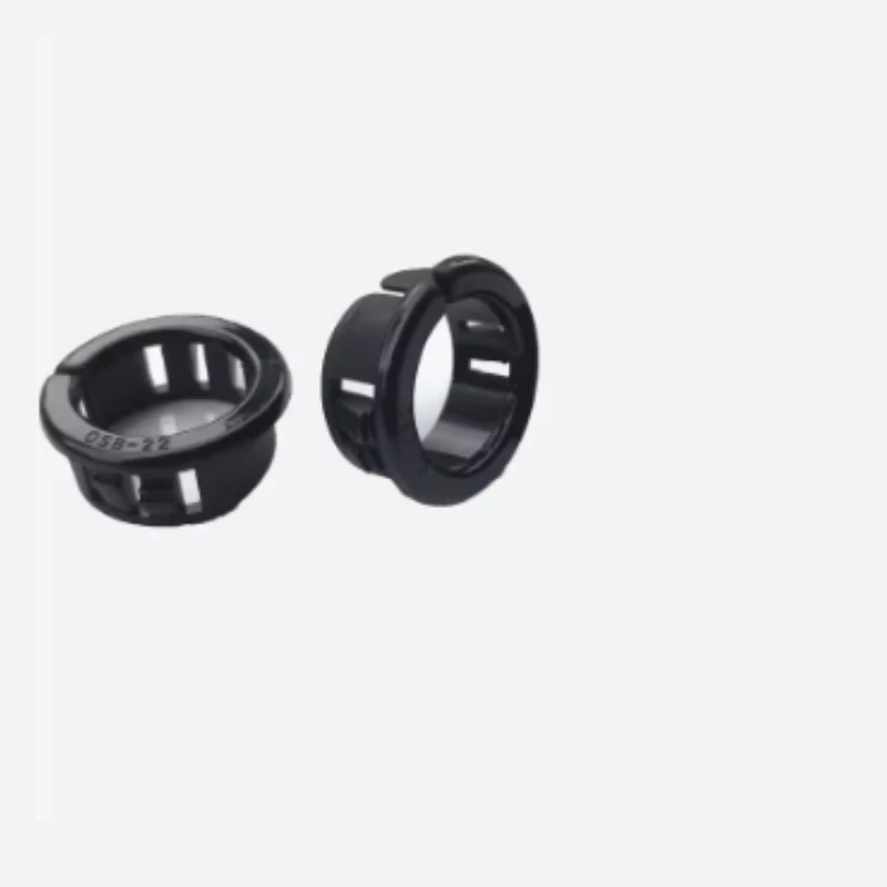 Black Plastic Protective Coil Buckle Type Plastic Hole Plug Cover Snap on Loop Wire Electrical Equipment Insulation Anti Falling